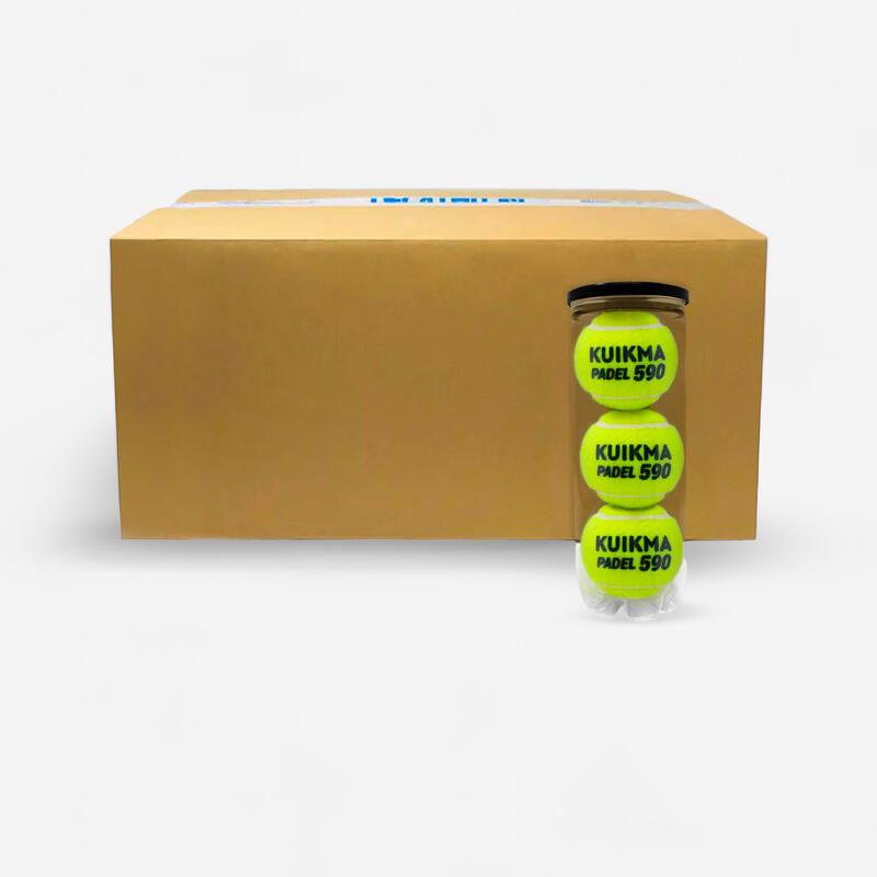 Carton 24 tubes de 3 balles de padel avec pression - Kuikma PB 590