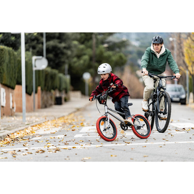 BMX VOOR KINDEREN 16" WIPE 500 GRIJS 5-7 JAAR