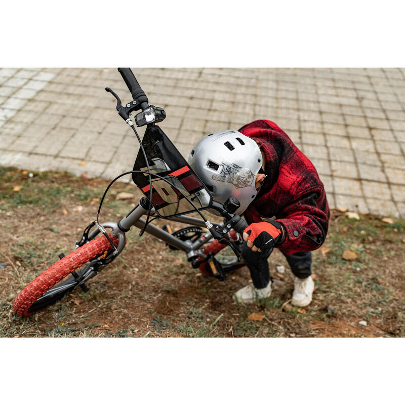 Fahrradhelm Teen 900 BMX Kinder grau