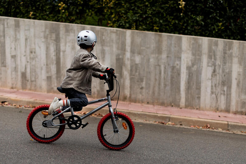 Fahrradhelm Teen 900 BMX Kinder grau