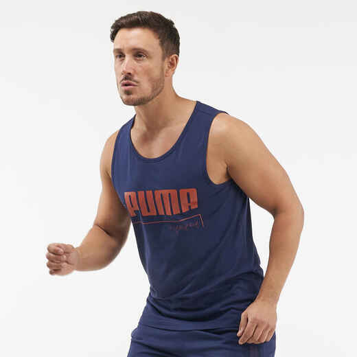 
      Men's Cotton Fitness Tank Top - Blue
  