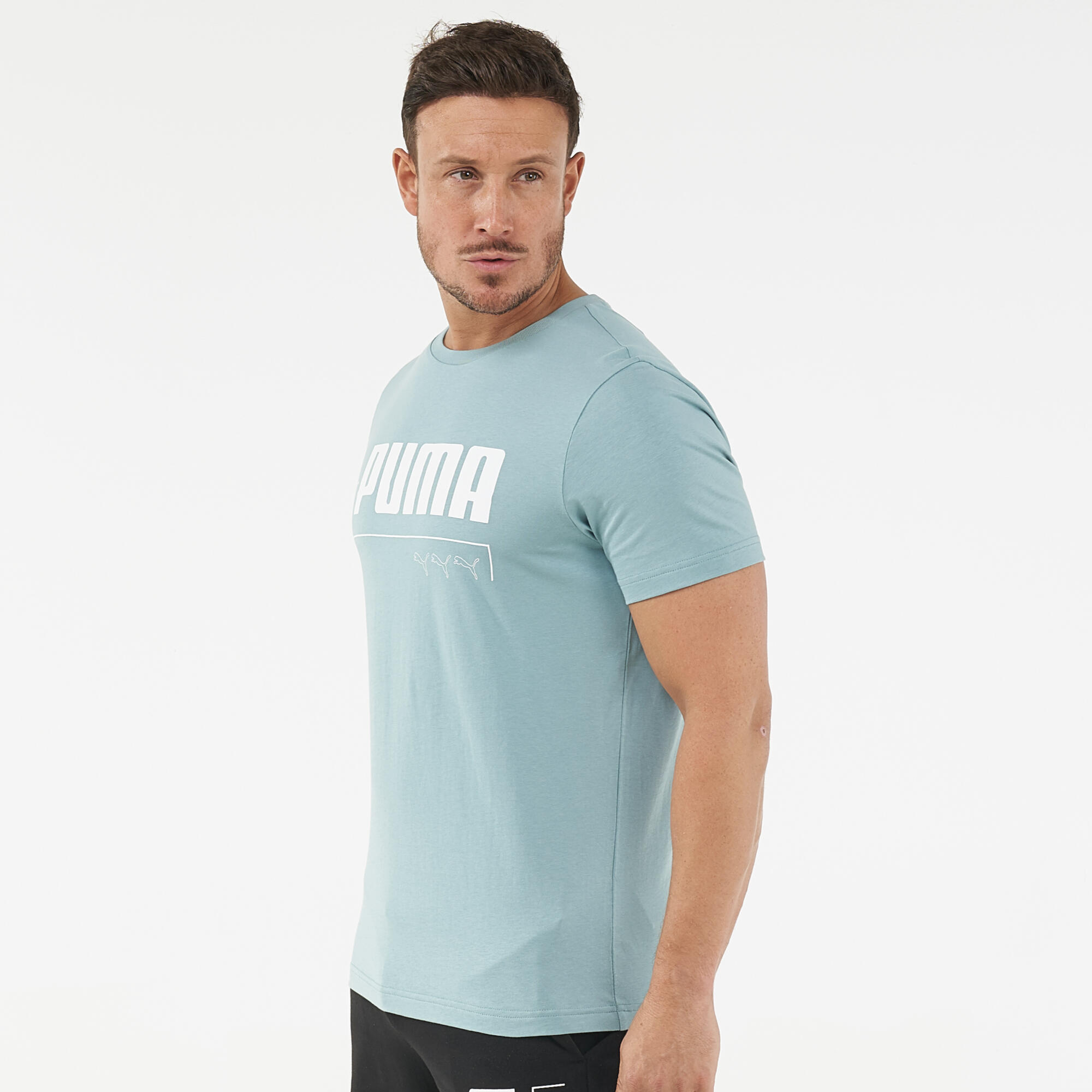PUMA Men's Cotton Fitness T-Shirt - Mineral Blue