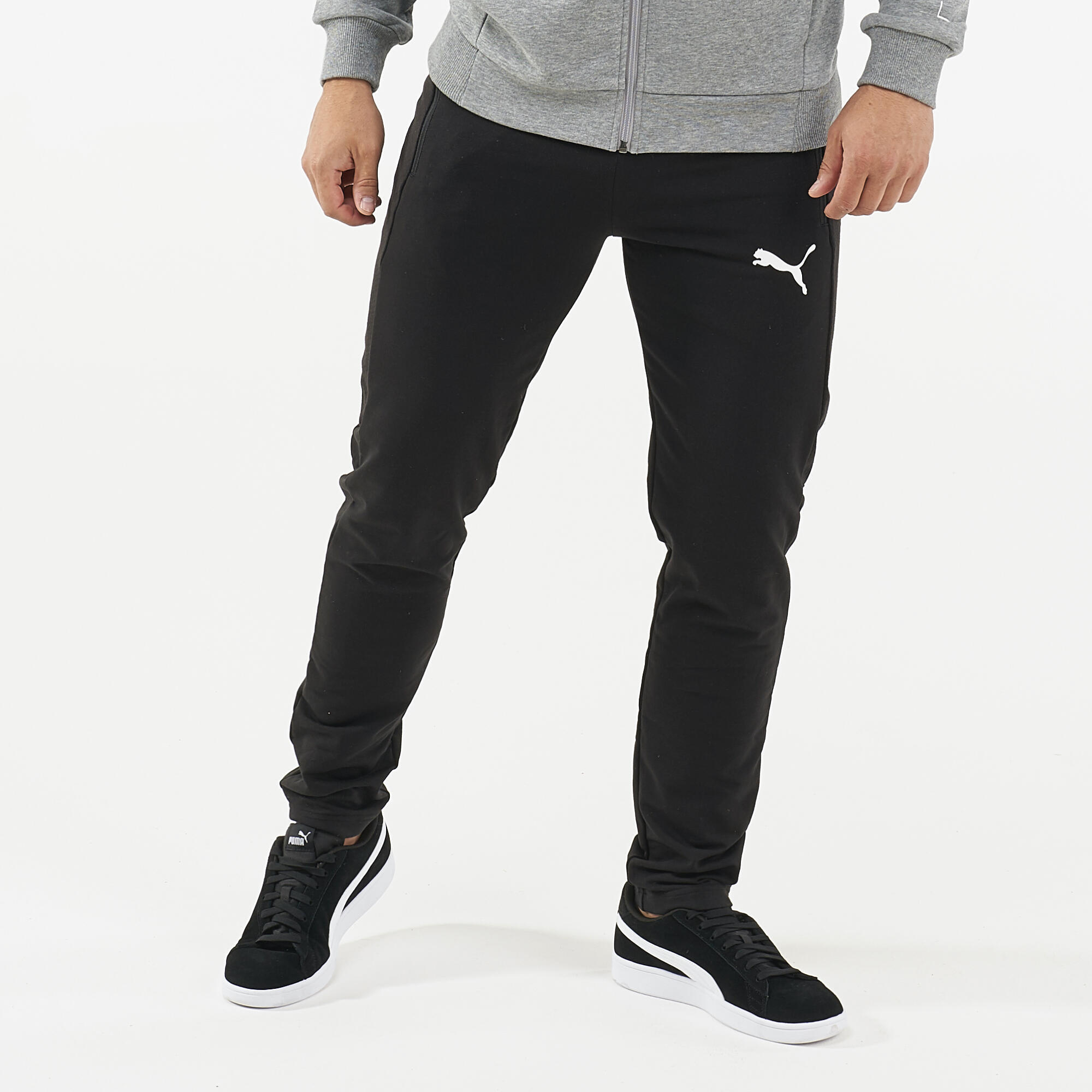 Pantaloni uomo fitness Puma ACTIVE regular misto cotone neri PUMA |  DECATHLON