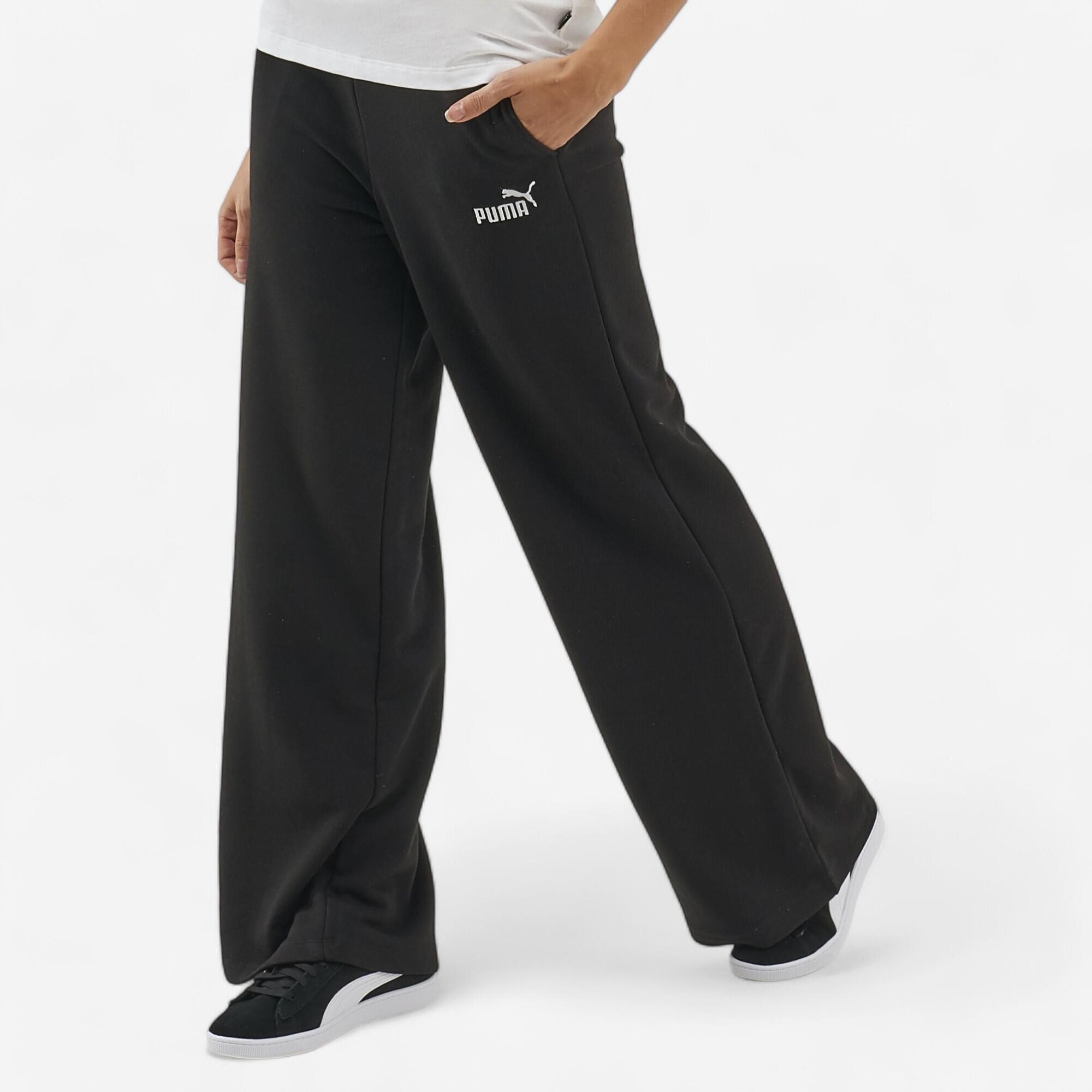 Pantaloni donna fitness Puma loose misto cotone neri PUMA | DECATHLON