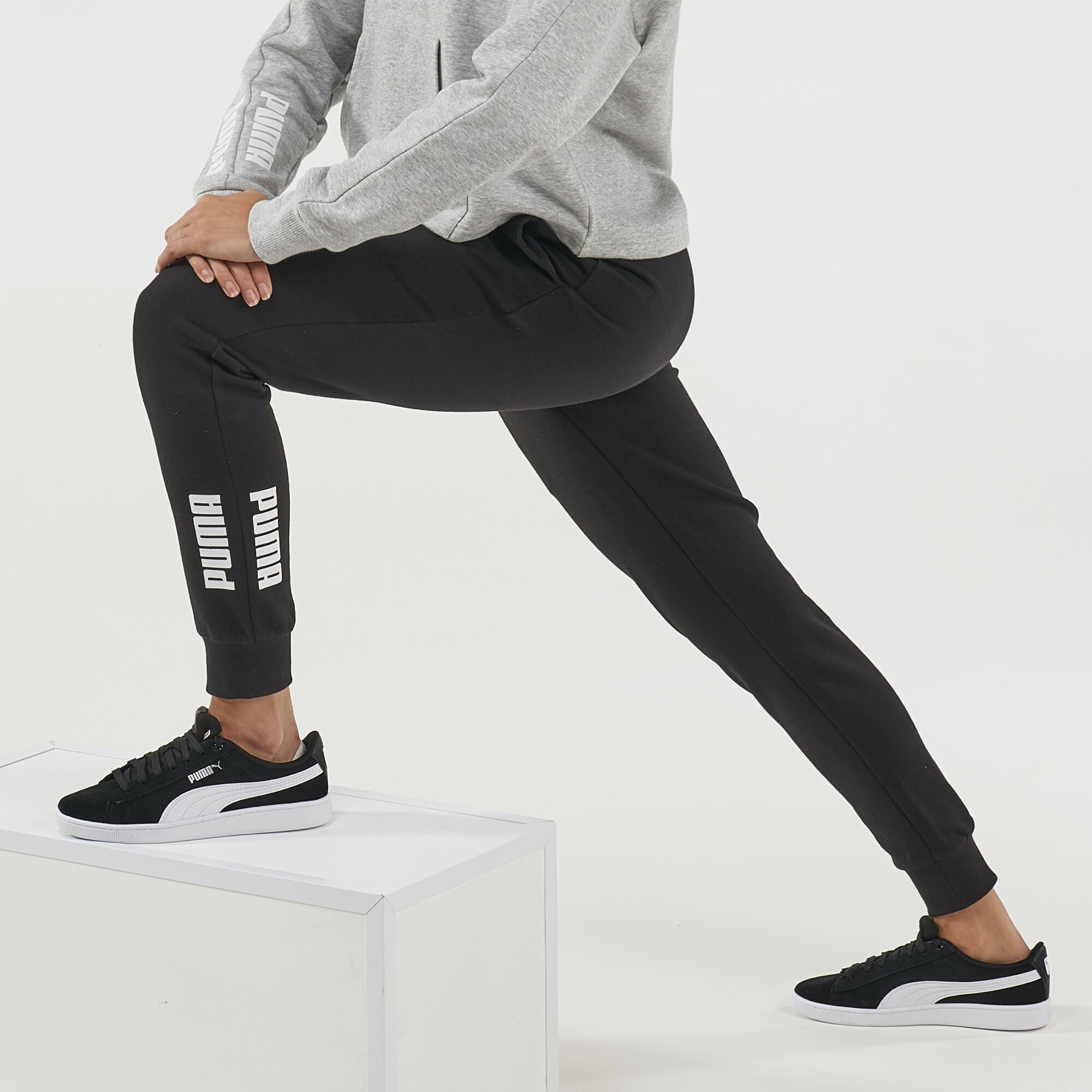 PUMA PANTALONI FITNESS DONNA IN COTONE NERO