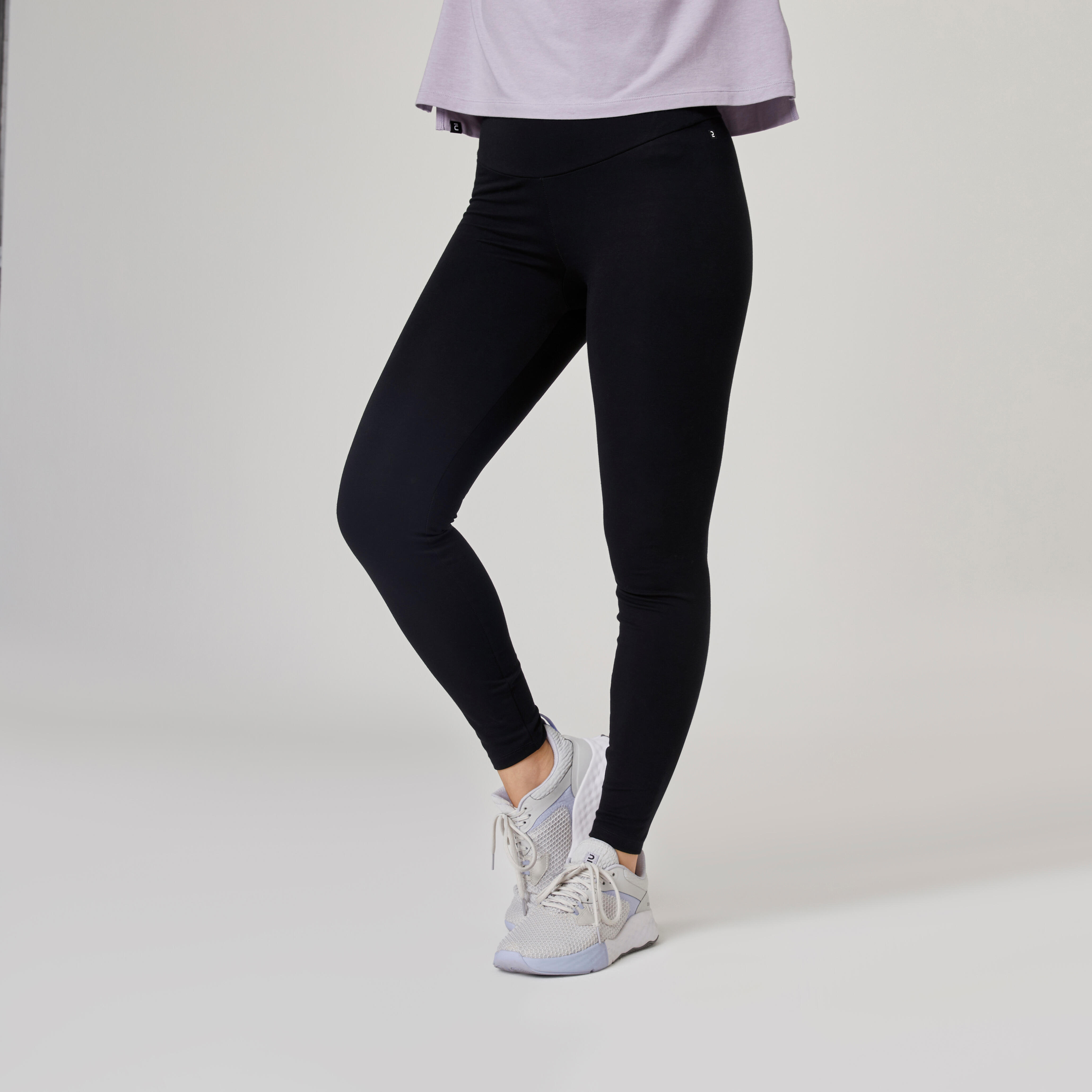 Leggings donna gym 560 neri con stampa grigia DOMYOS | DECATHLON