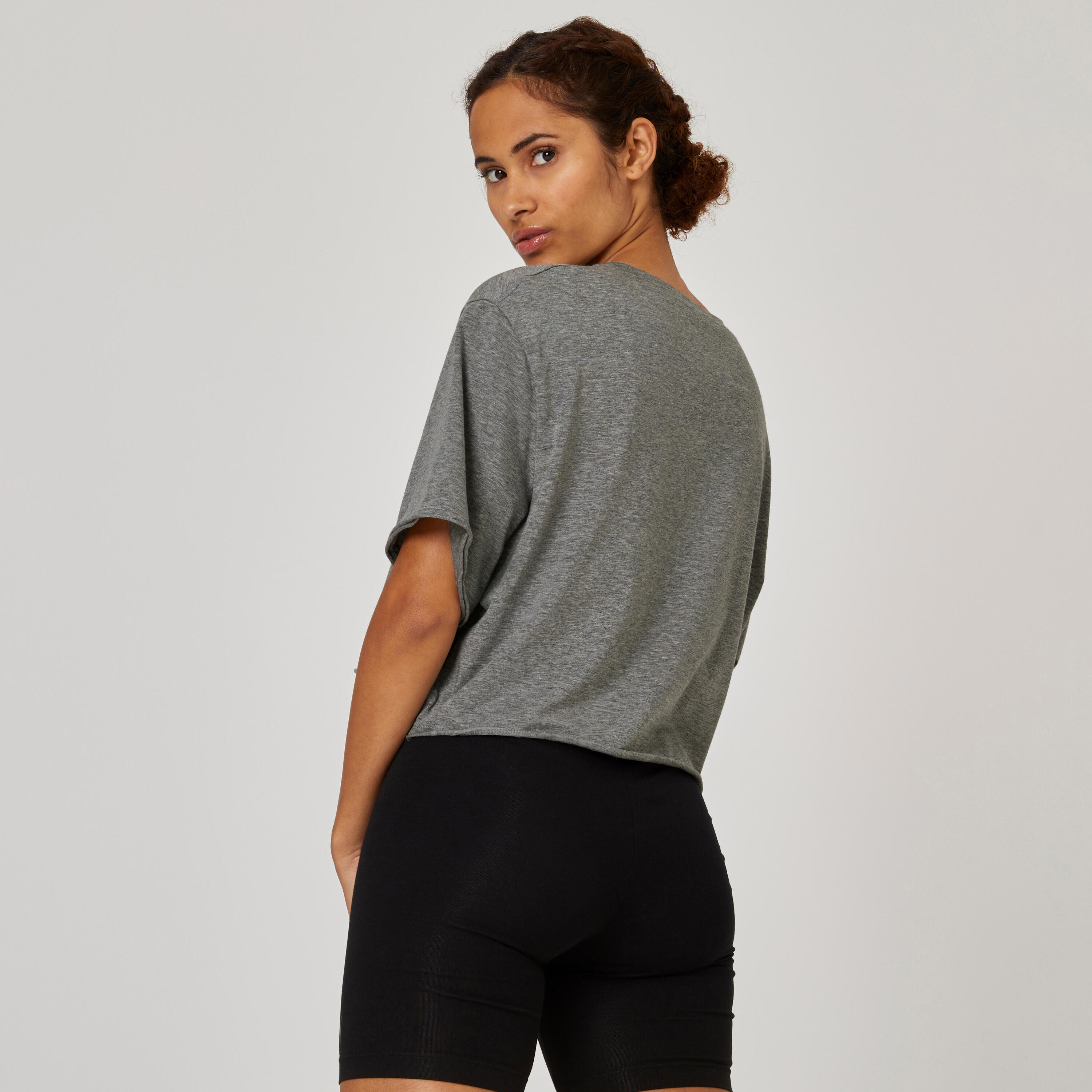 Women's Fitness Cropped T-Shirt 520 - Grey 6/8