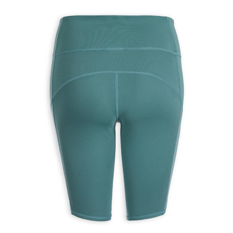 Pantaloncini donna yoga slim poliestere traspirante verdi