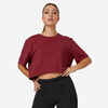 Women's Cropped Fitness T-Shirt 520 - Beetroot Red