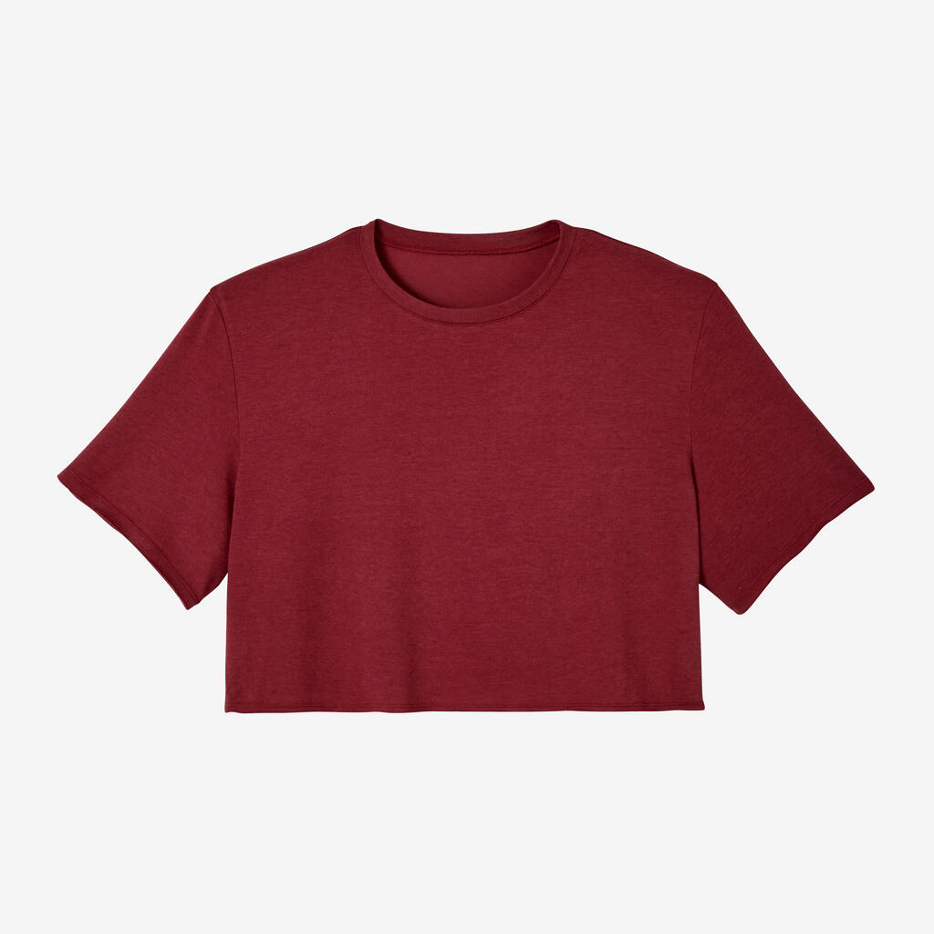 Dámsky crop top na fitnes- 520 rose ružový 