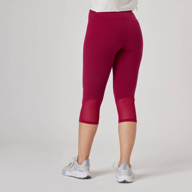 Women Gym Slim-Fit Cropped Bottoms 520 - Beetroot Red