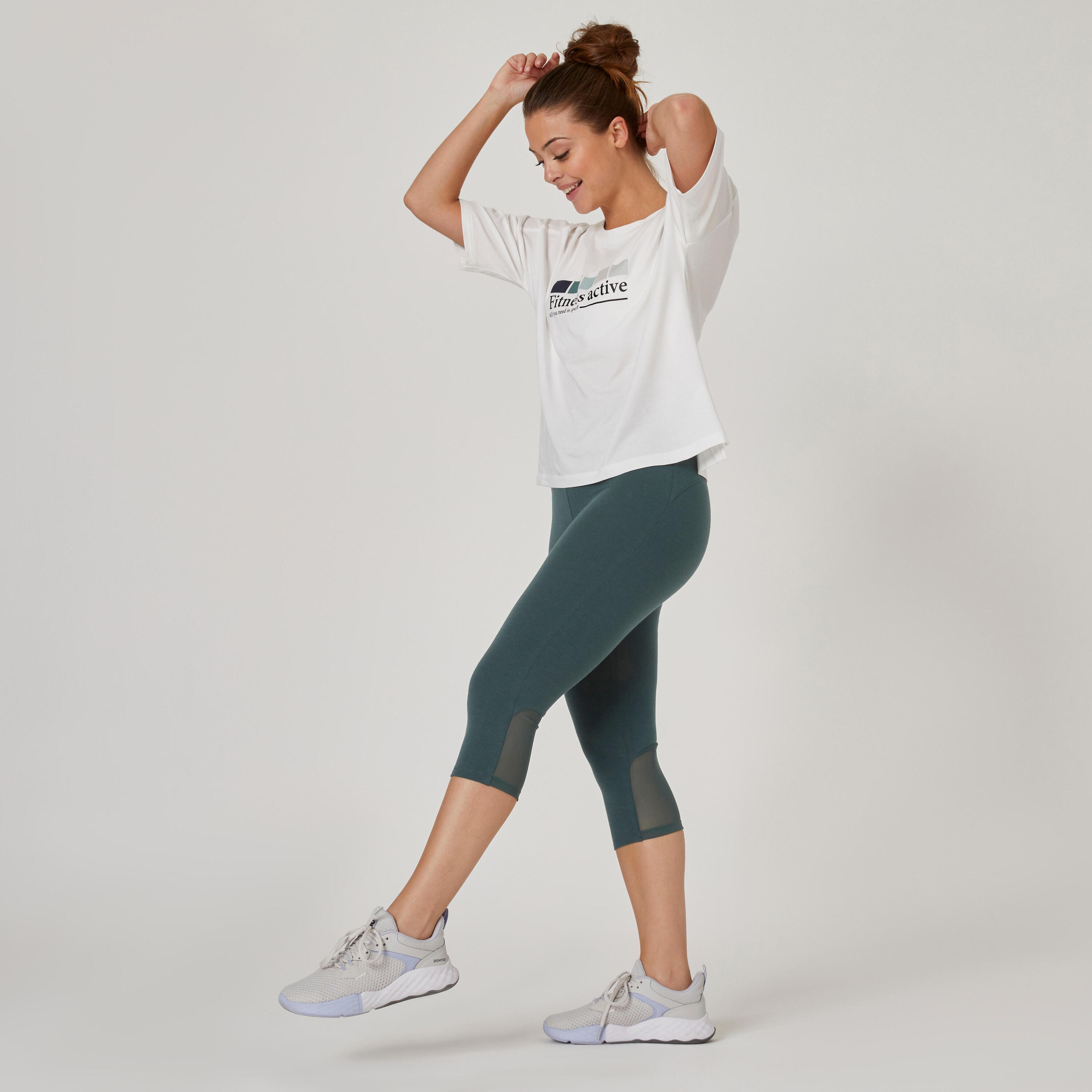Slim-Fit Fitness Cropped Bottoms 520 - Green 3/6