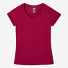 Women Cotton Blend Gym T-shirt Slim fit 500 - Red