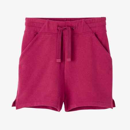 Shorts Slim 520 Fitness Baumwolle mit Tasche Damen violett 
