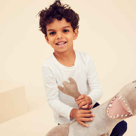 Kids' Basic Cotton Long-Sleeved T-Shirt - White