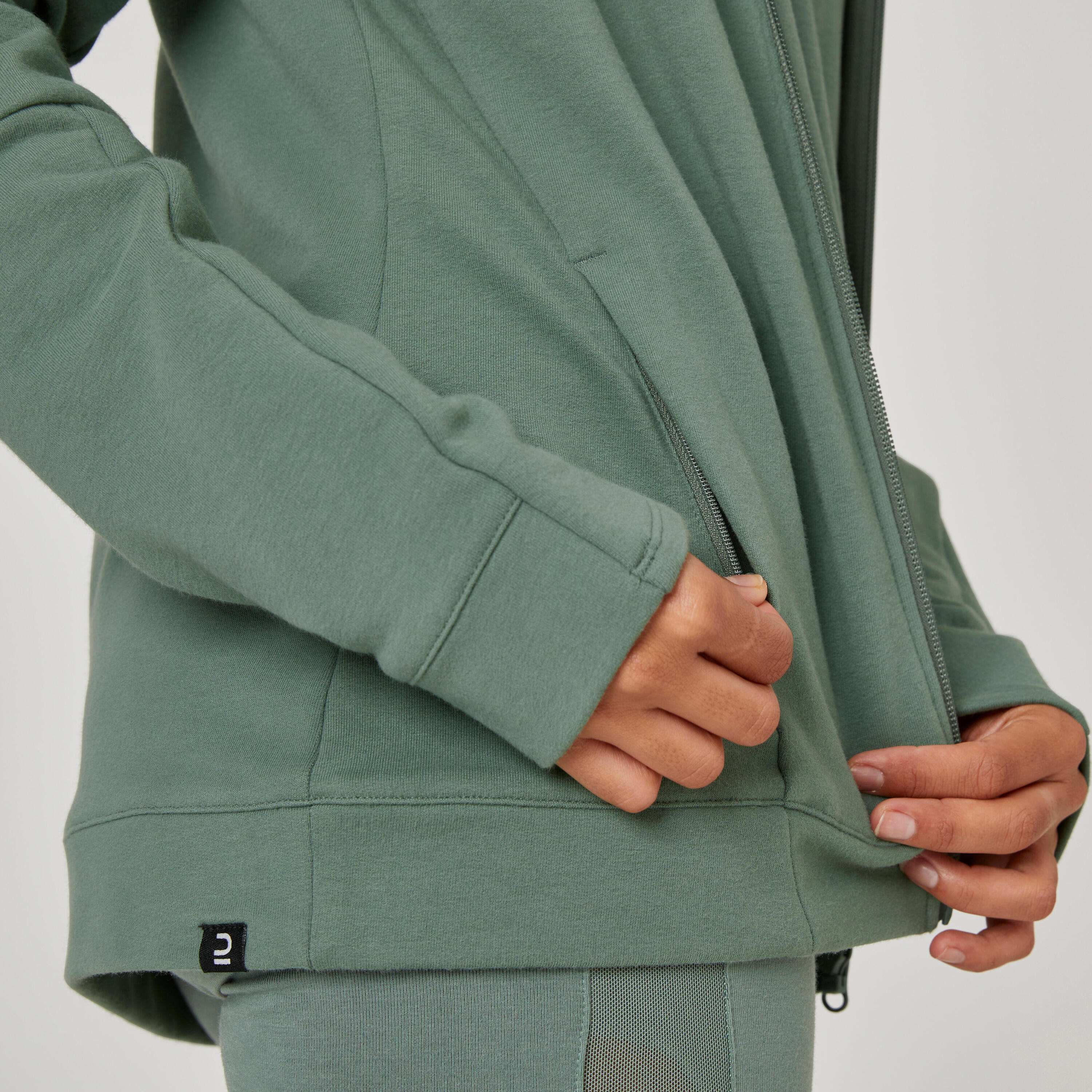 Women's Zip-Up Fitness Hoodie 520 - Laurel Green 5/6