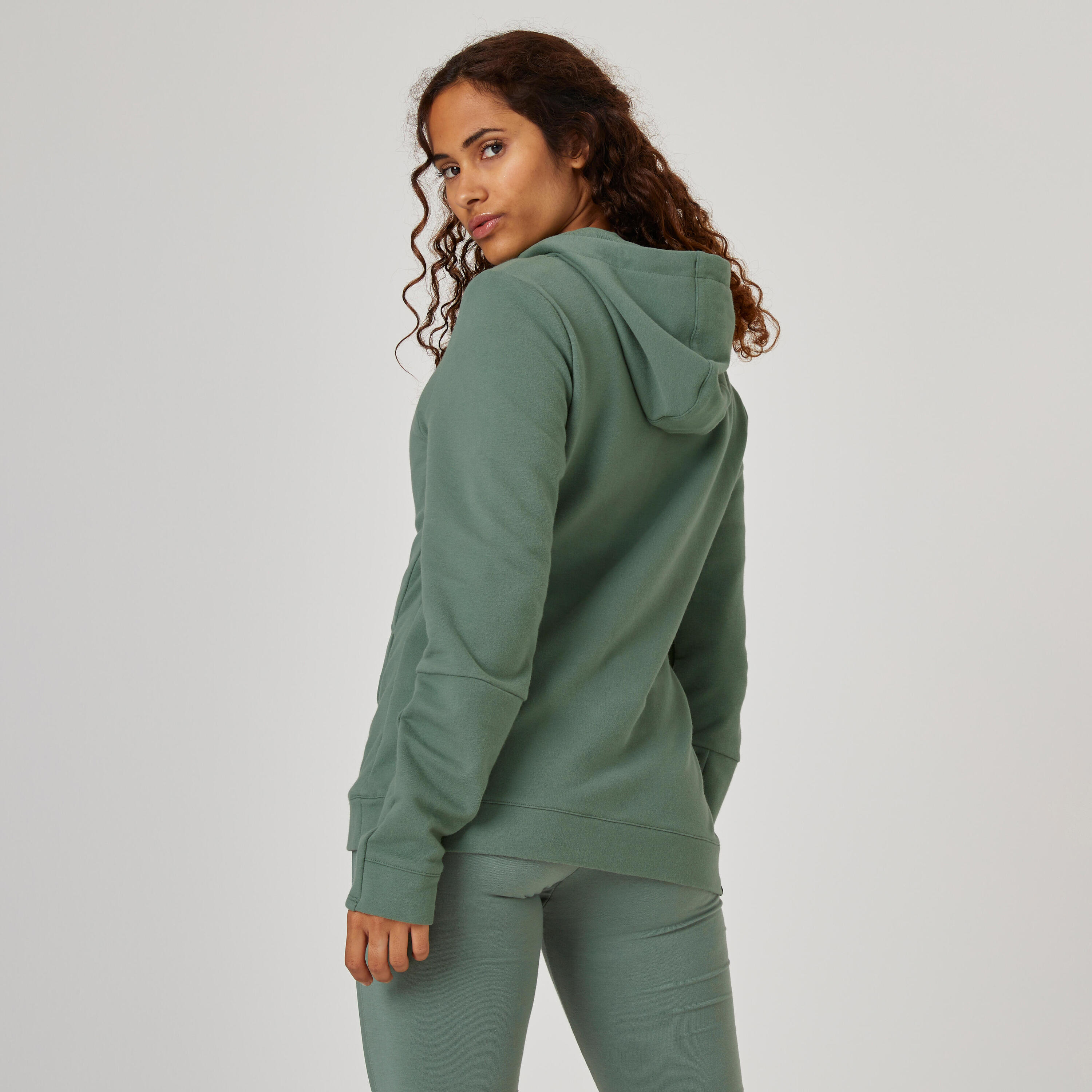 Women's Zip-Up Fitness Hoodie 520 - Laurel Green 2/6