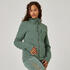 Women's gym cotton blend zip-up hoodie 520-laurel green