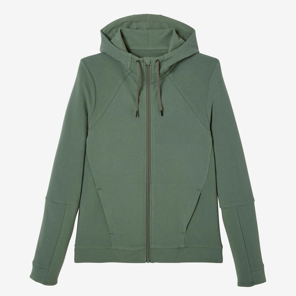 Trainingsjacke Kapuze Damen Fitness 520 - sepia 