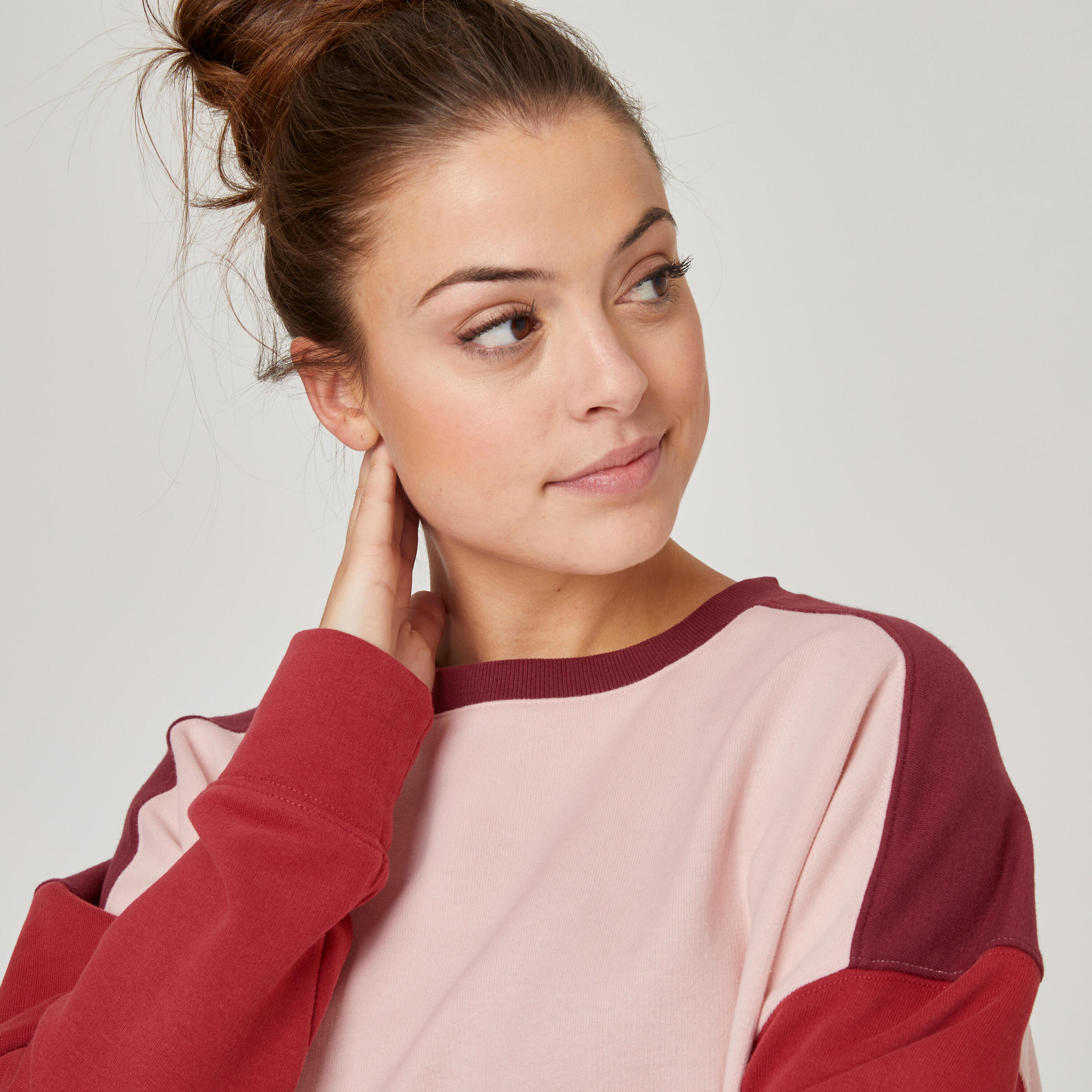 Women's Loose Fitness Sweatshirt 120 Cosmeto - Pink/Burgundy 5/7