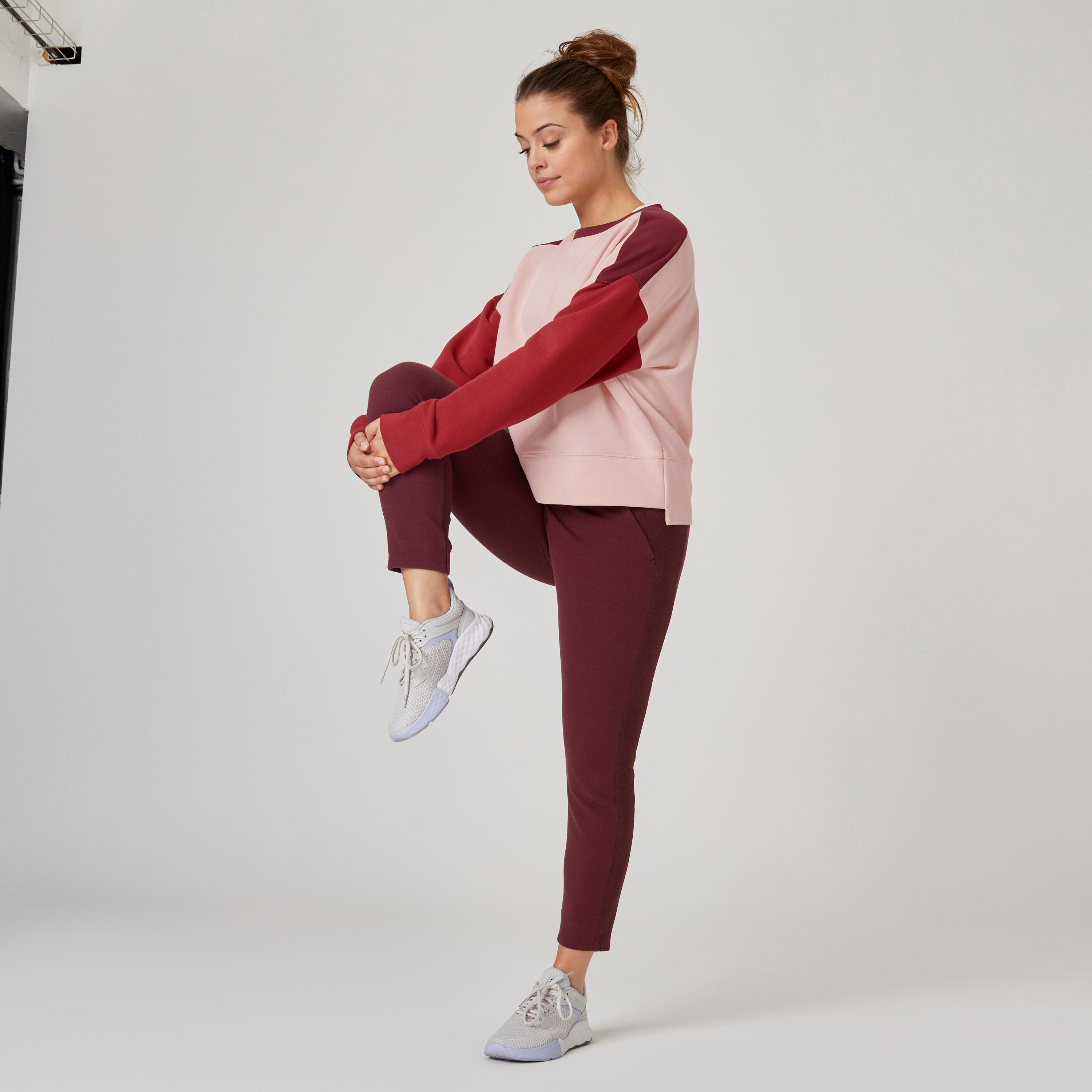 Women's Loose Fitness Sweatshirt 120 Cosmeto - Pink/Burgundy 4/7