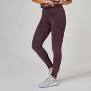 Stretchy High-Waisted Cotton Fitness Leggings with Mesh - Blue Print