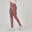 Leggings donna fitness 520 misto cotone con trasparenze rosa