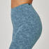 Women Gym Cotton Legging 500 - Green-Blue Print