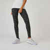 Women's Cotton Fitness Leggings - Black/Grey Print