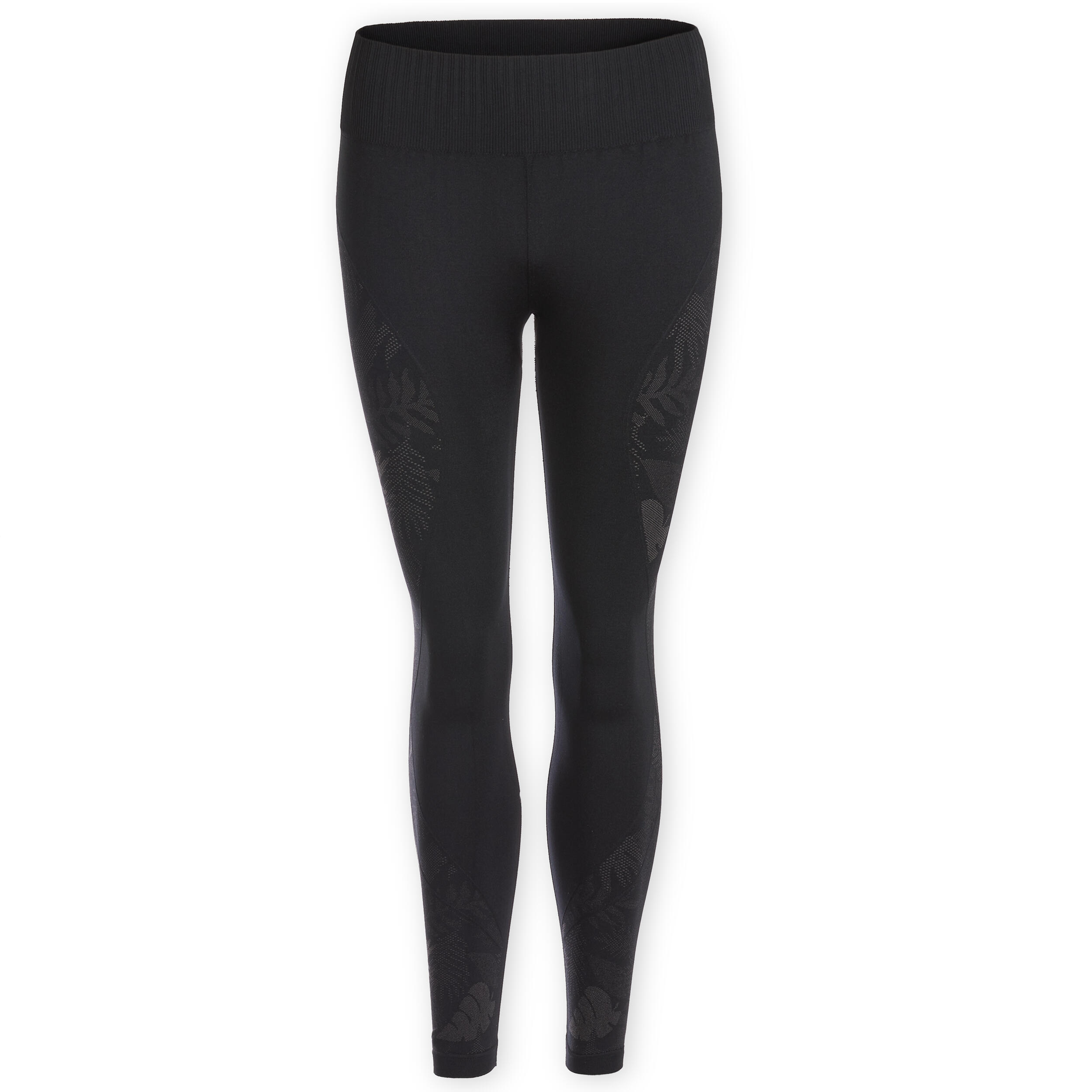 Seamless 7/8 Yoga Leggings - Black, Charcoal grey - Kimjaly - Decathlon