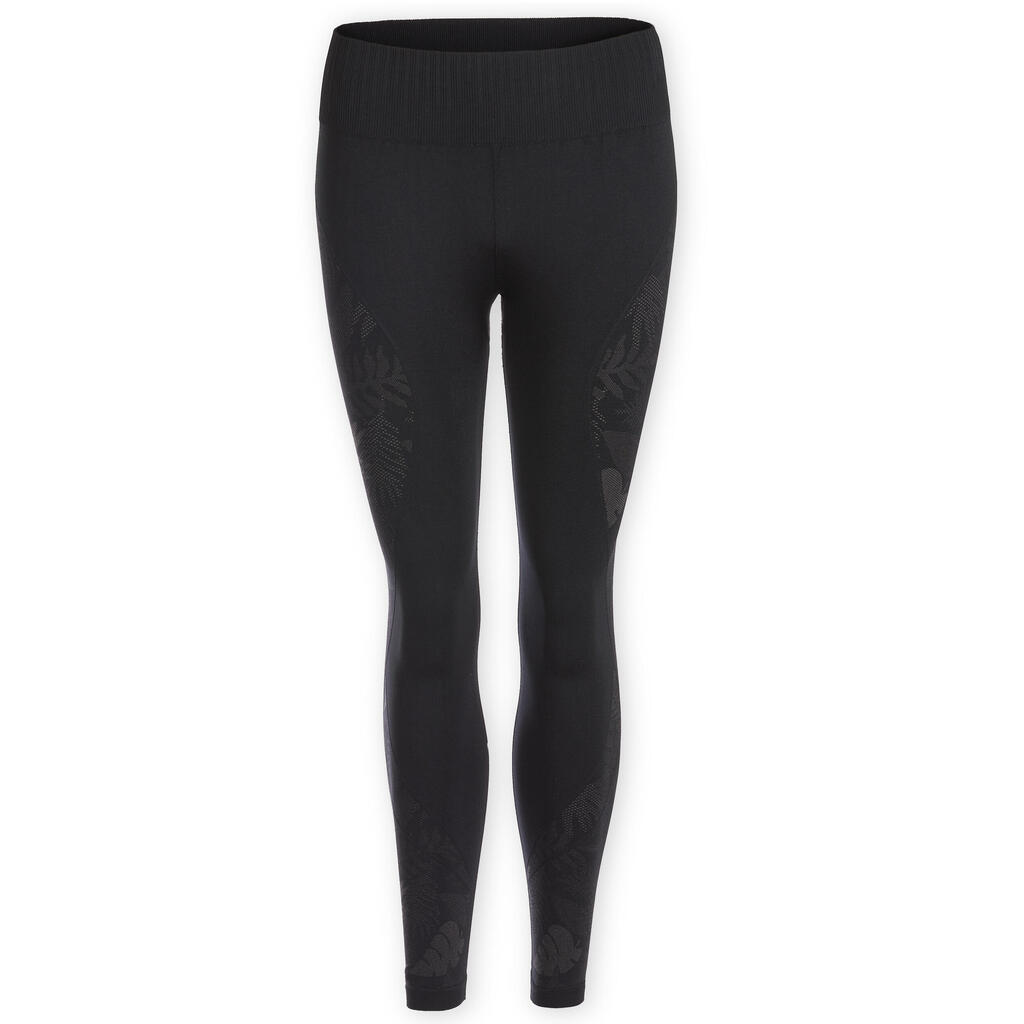 Leggings para yoga dinámico 7/8 de talle alto para Mujer Kimjaly negro