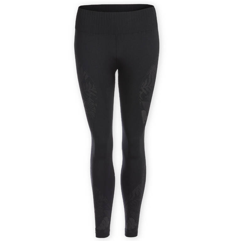 Legging Yoga 7/8 Tanpa Kelim - Hitam/Anthracite