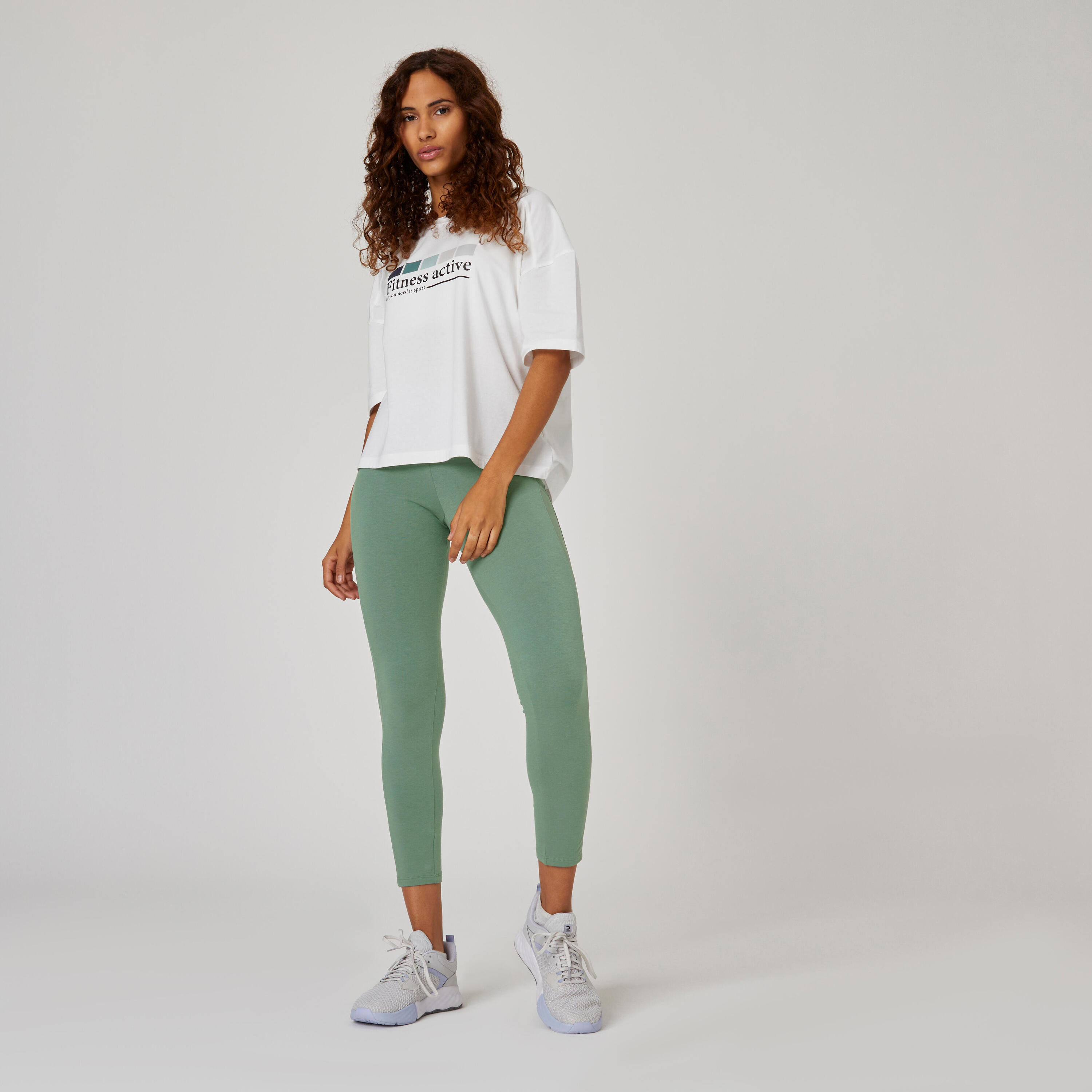 Women's Slim 7/8 Fitness Leggings - Green 3/7