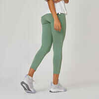 Leggings mallas fitness slim 7/8 Mujer 520 Verde