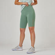 Women Slim-Fit Cotton Blend Cycling Shorts 520 Without Pockets - Green