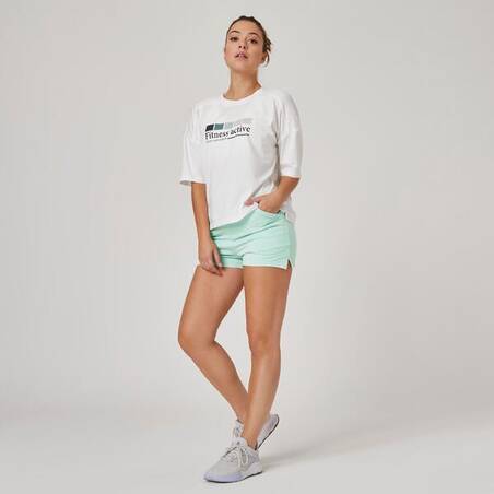 Women's Fitness Cotton Shorts with Pocket 520 - Light Green