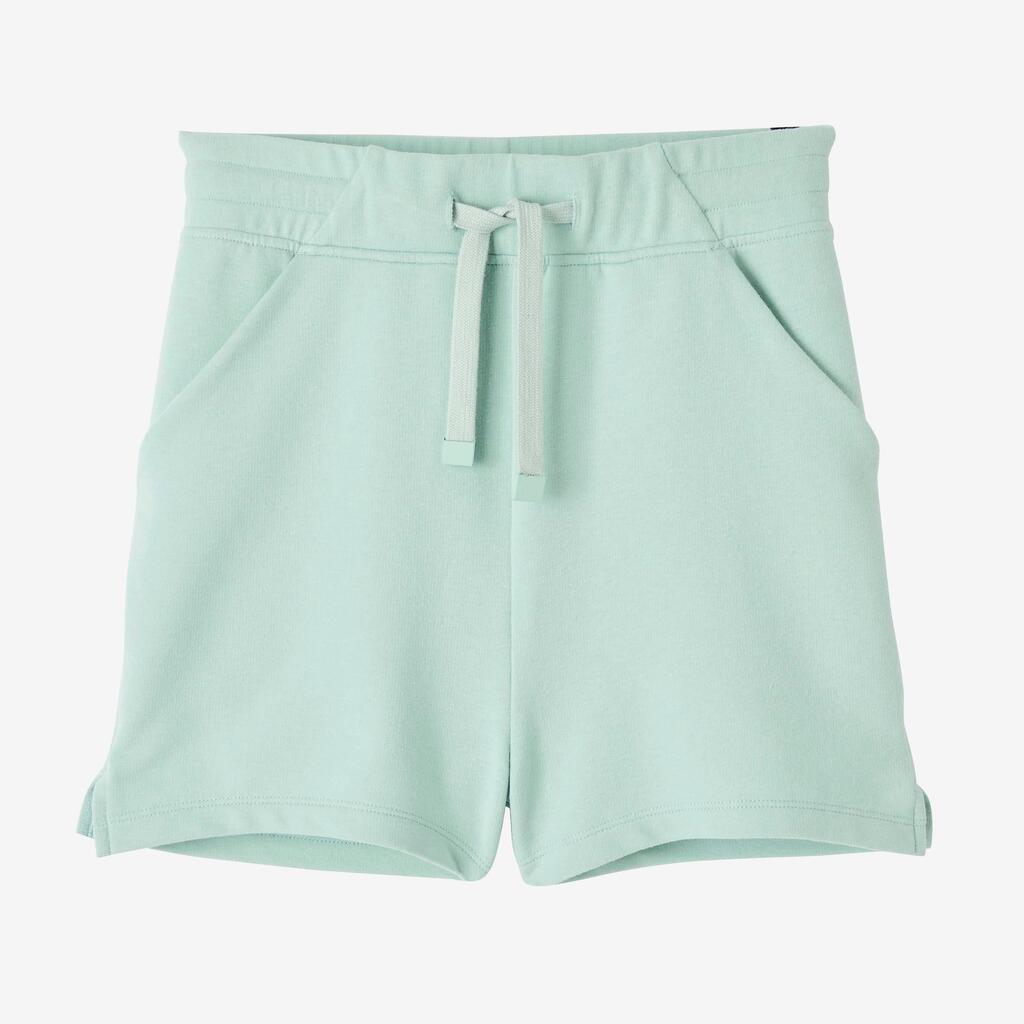 Women's Fitness Cotton Shorts 520 with Pocket - Mint Green