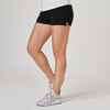 Short fitness femme coton avec poche - 520 noir