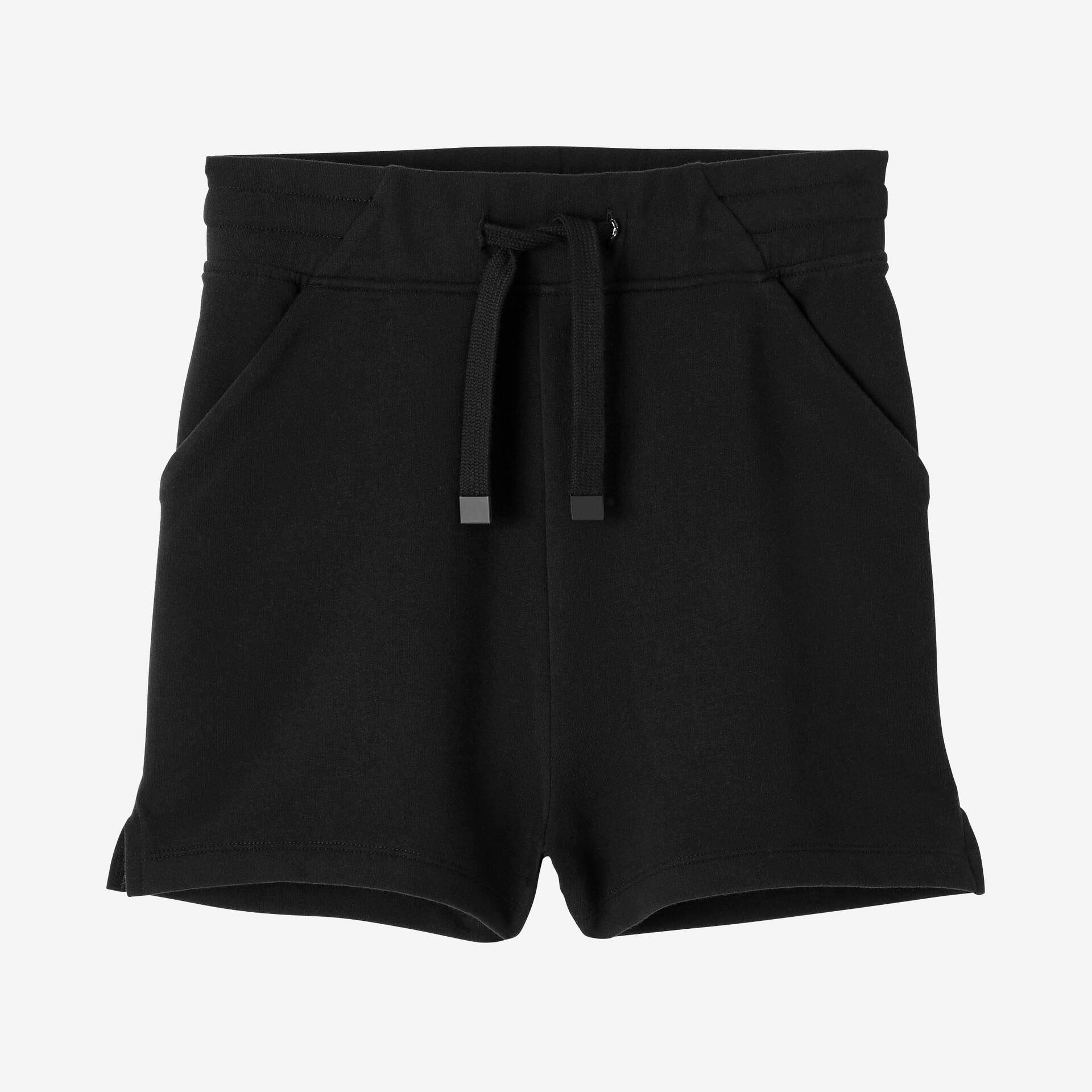 Women's Fitness Cotton Shorts 520 with Pocket Black
