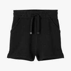 Women's Fitness Cotton Shorts 520 with Pocket - Black