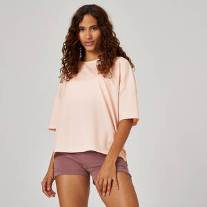 Women Gym Loose-Fit T-Shirt - Pink