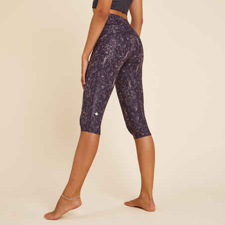 Women's Dynamic Yoga Bottoms - Purple Print