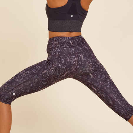 Women's Dynamic Yoga Bottoms - Purple Print