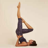 Women's Dynamic Yoga Bottoms - Purple Print