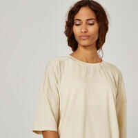 Women's Loose-Fit Fitness T-Shirt 520 - Linen