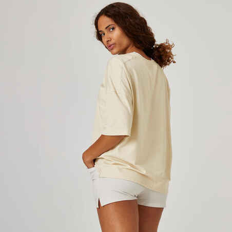 Women's Loose-Fit Fitness T-Shirt 520 - Linen