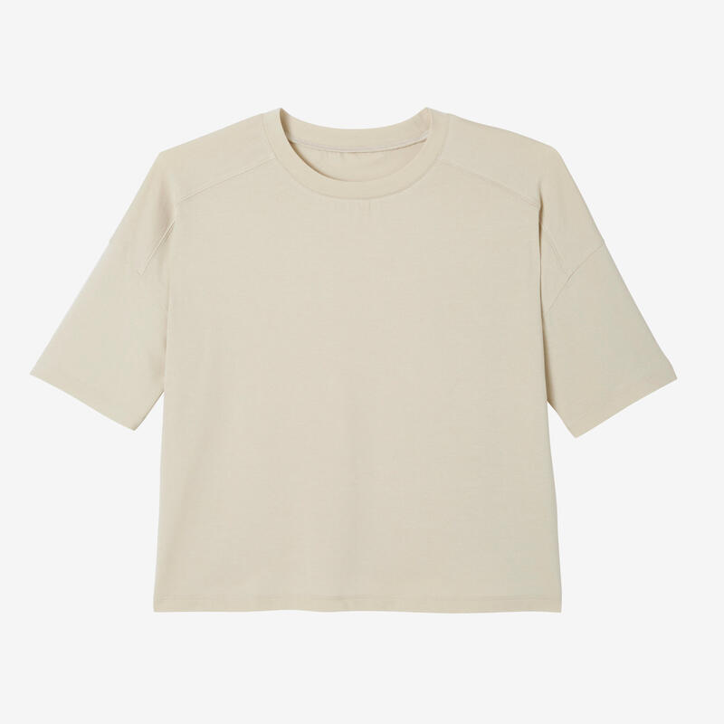 Women's LooseFit Fitness TShirt 520 Blue DOMYOS Decathlon