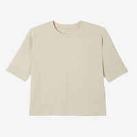 Women's Loose-Fit Fitness T-Shirt 520 - Linen