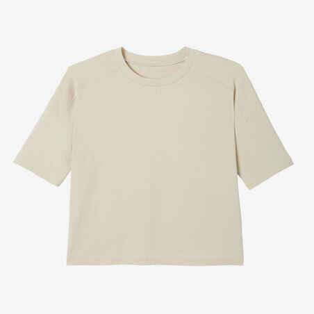 Women's Loose-Fit Fitness T-Shirt 520 - Linen