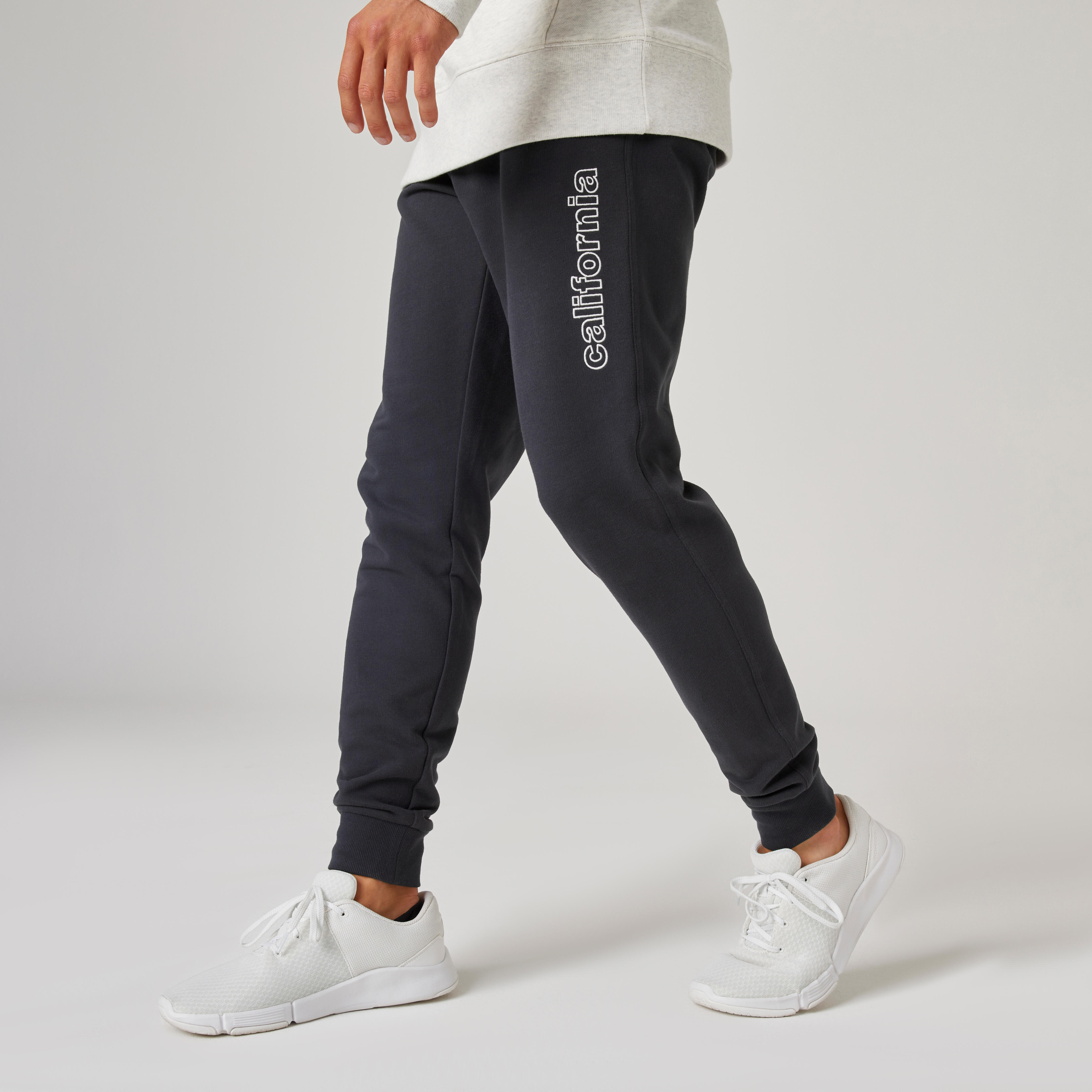 Buy Men Recycled Polyester Slim-Fit Men'S Gym Trousers - Black Online |  Decathlon